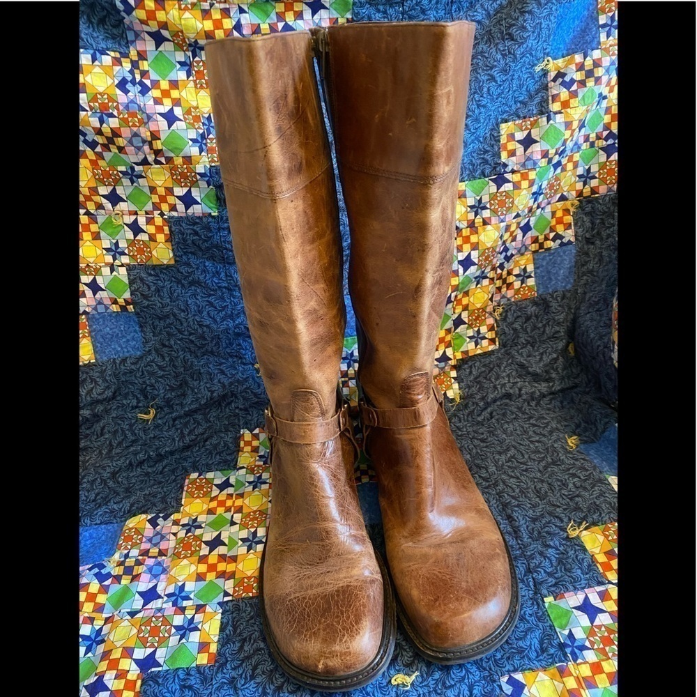 Anthropologie Matisse distressed leather harness boots 9.5 - Picture 2 of 10